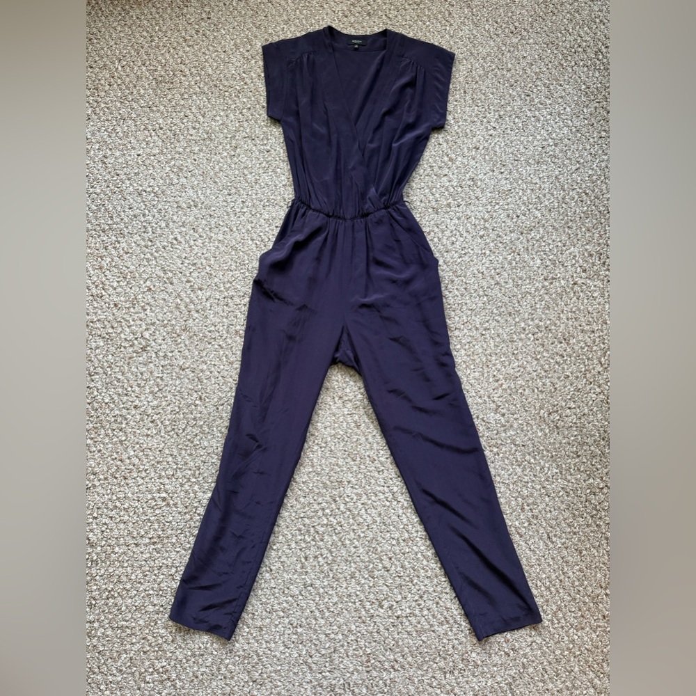 Babaton Aritzia 100% Silk V-Neck Jumpsuit Size XS